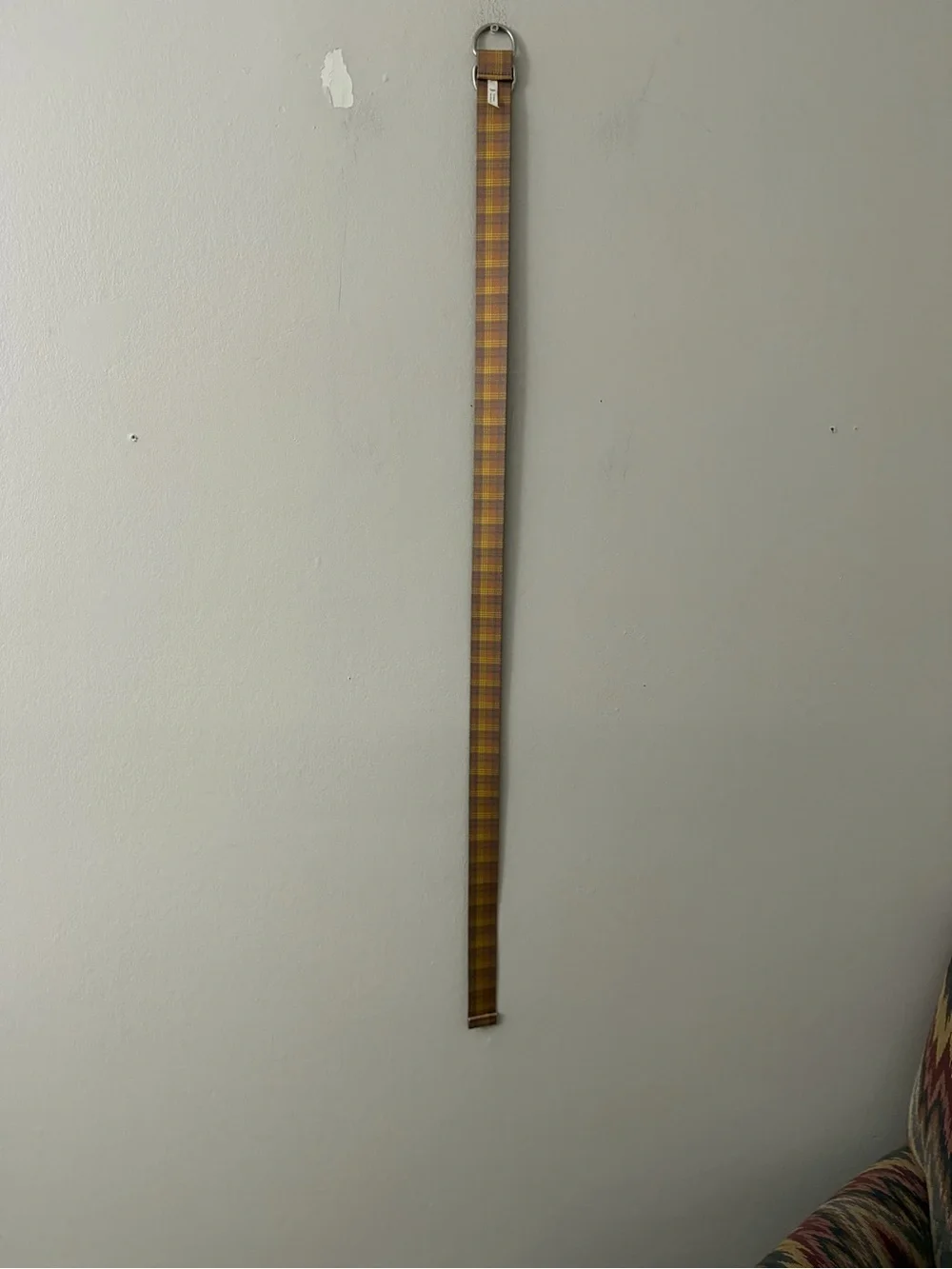 Target Plaid Belt in Yellow and Brown 42 inch long